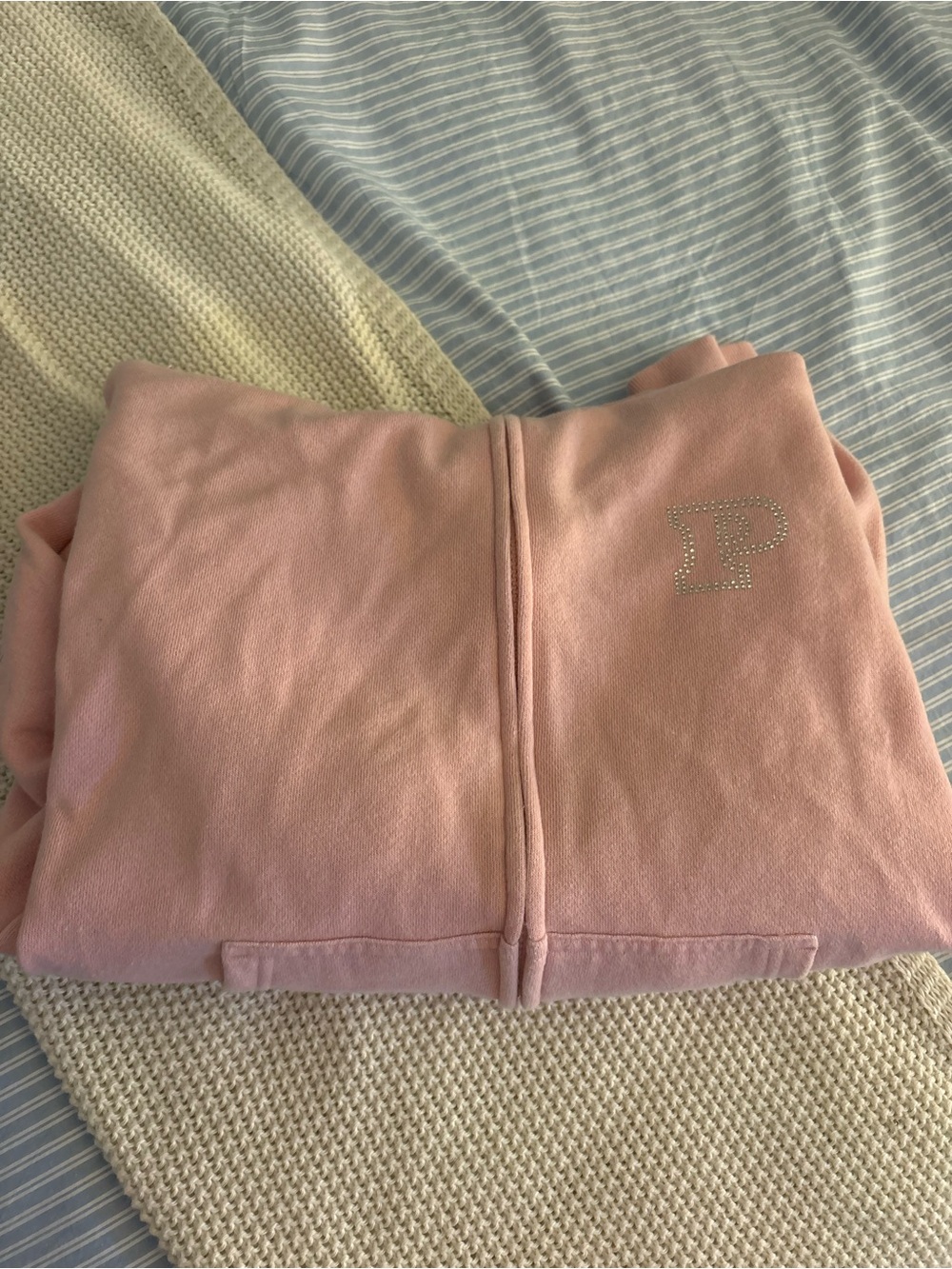 Pink Rhinestone "Pink" Zip Hoodie